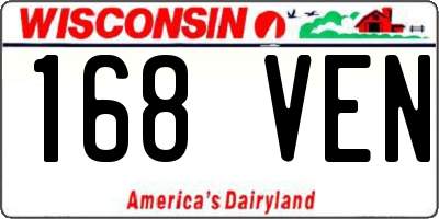 WI license plate 168VEN