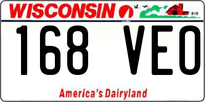 WI license plate 168VEO