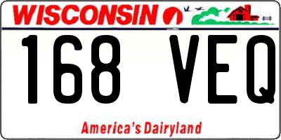WI license plate 168VEQ