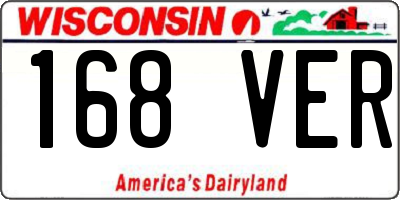 WI license plate 168VER