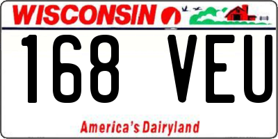 WI license plate 168VEU