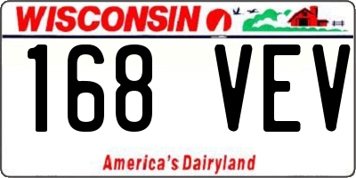WI license plate 168VEV