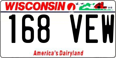 WI license plate 168VEW