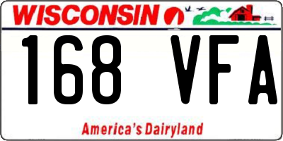 WI license plate 168VFA