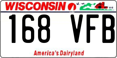 WI license plate 168VFB
