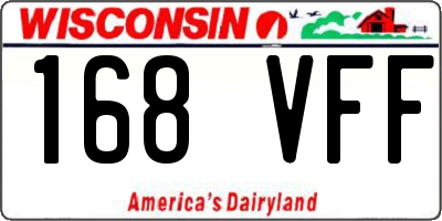 WI license plate 168VFF
