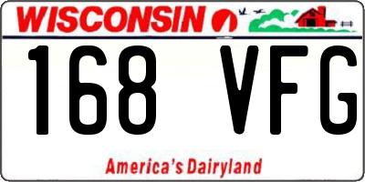 WI license plate 168VFG