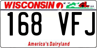 WI license plate 168VFJ