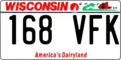 WI license plate 168VFK