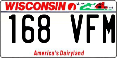 WI license plate 168VFM