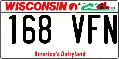 WI license plate 168VFN