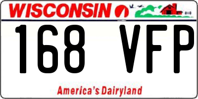 WI license plate 168VFP