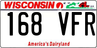 WI license plate 168VFR