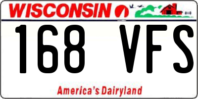 WI license plate 168VFS