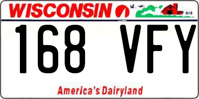 WI license plate 168VFY