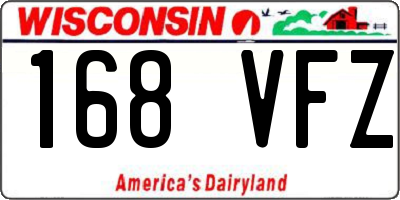 WI license plate 168VFZ