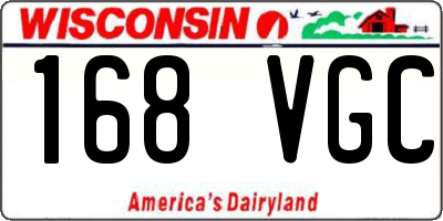 WI license plate 168VGC