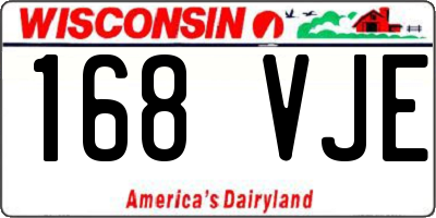 WI license plate 168VJE