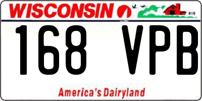WI license plate 168VPB