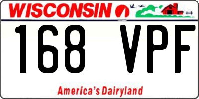 WI license plate 168VPF