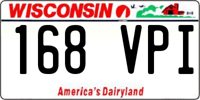 WI license plate 168VPI