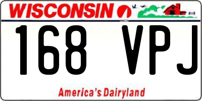 WI license plate 168VPJ