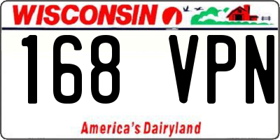 WI license plate 168VPN