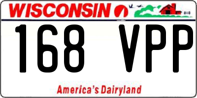 WI license plate 168VPP