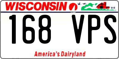 WI license plate 168VPS