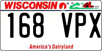 WI license plate 168VPX