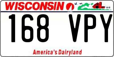 WI license plate 168VPY