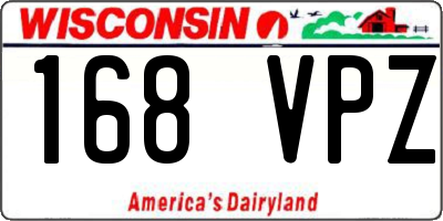 WI license plate 168VPZ