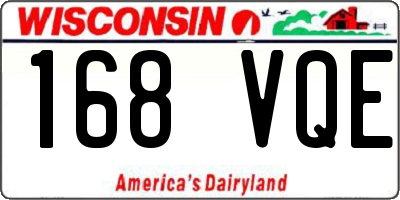 WI license plate 168VQE