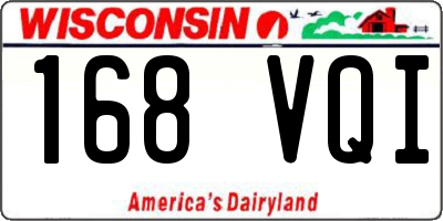 WI license plate 168VQI