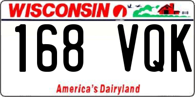 WI license plate 168VQK