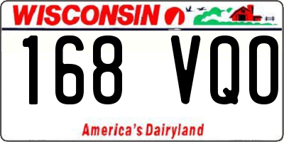 WI license plate 168VQO