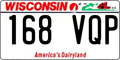 WI license plate 168VQP