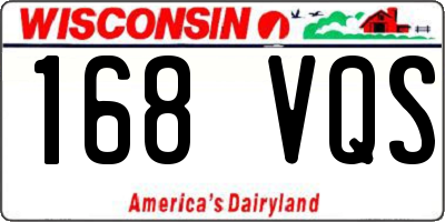 WI license plate 168VQS