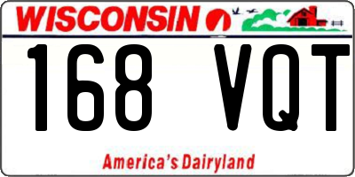 WI license plate 168VQT