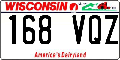 WI license plate 168VQZ