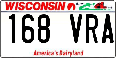 WI license plate 168VRA