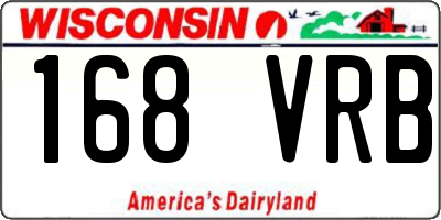 WI license plate 168VRB