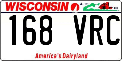 WI license plate 168VRC