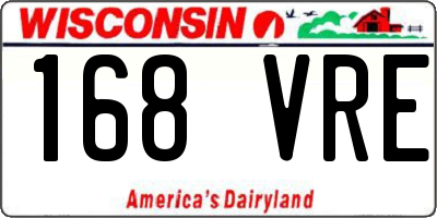 WI license plate 168VRE