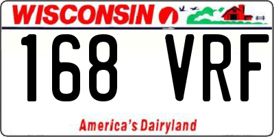 WI license plate 168VRF