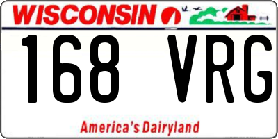 WI license plate 168VRG