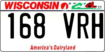 WI license plate 168VRH