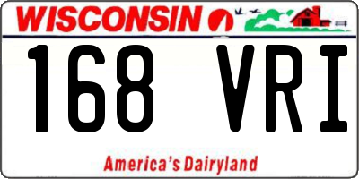 WI license plate 168VRI