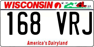 WI license plate 168VRJ