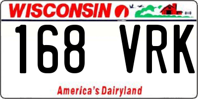 WI license plate 168VRK